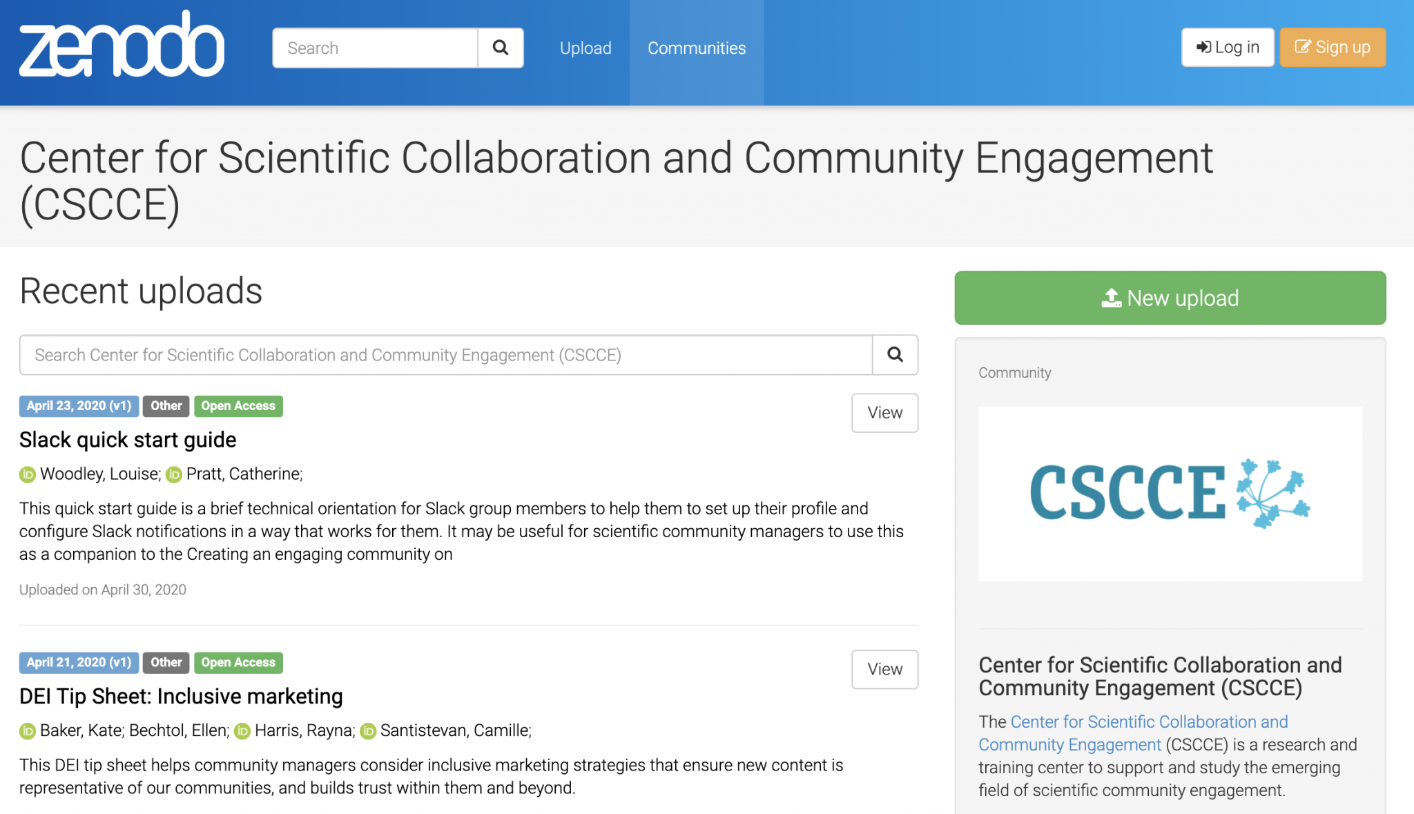 Announcing our new Resources pages and Zenodo Community collection - CSCCE